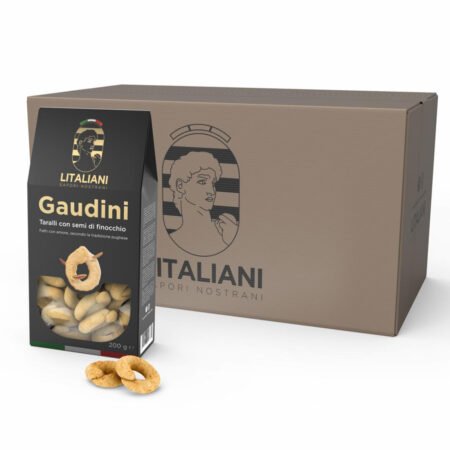 Gaudini – 24 Packungen Taralli mit Fenchelsamen 4800 g (24 Packungen à 200 g)