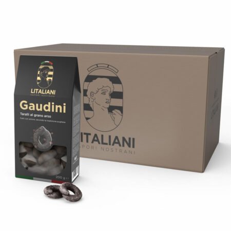 Gaudini – 24 Packungen Taralli mit Grano Arso (verbranntem Weizen) 4800 g (24 Packungen à 200 g)
