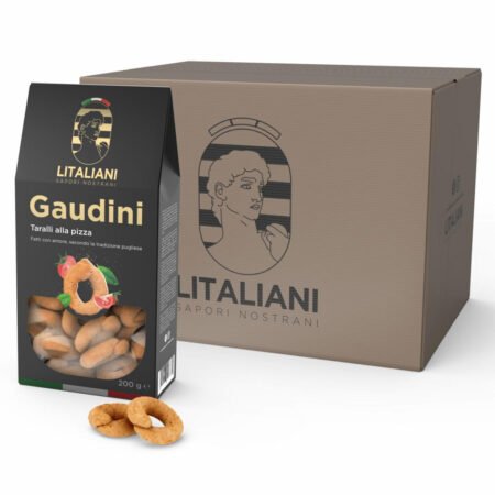 Gaudini – 12 Packungen Taralli mit Pizzageschmack 2400 g (12 Packungen à 200 g)