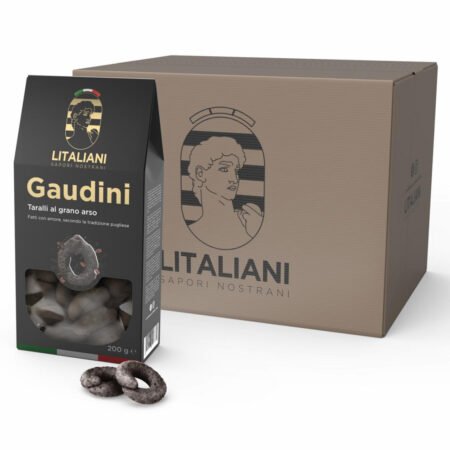 Gaudini – 12 Packungen Taralli mit Grano Arso (verbranntem Weizen) 2400 g (12 Packungen à 200 g)