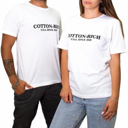 Cotton-Rich T-Shirt mit Print, weiß