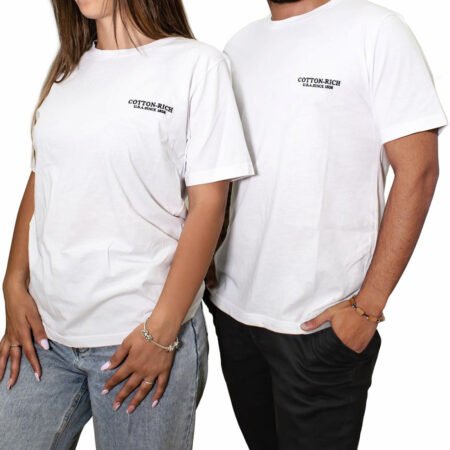 Cotton-Rich T-Shirt mit Stickerei, weiß