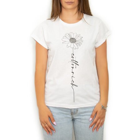 Cotton-Rich Basic T-Shirt, weiß – Daisy